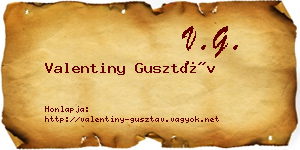 Valentiny Gusztáv névjegykártya